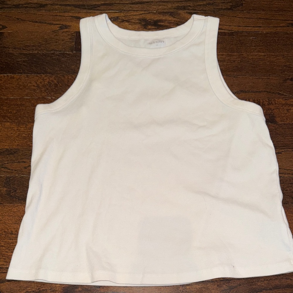 Old Navy Cream Ribbed Tank Top